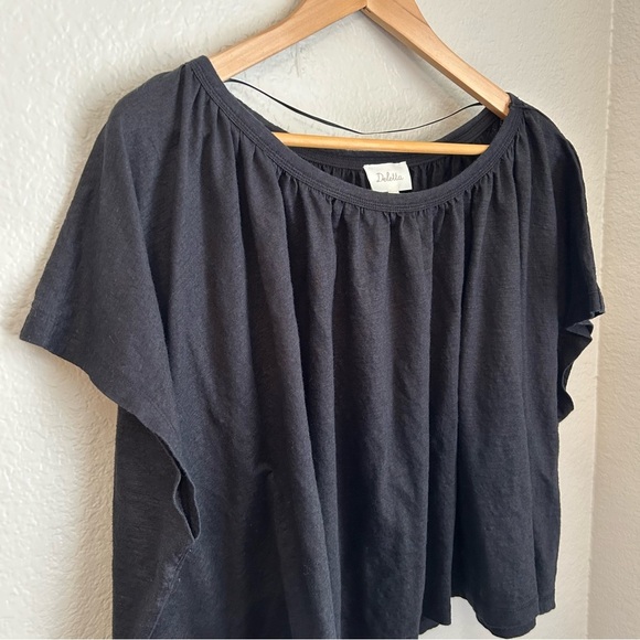 Deletta x Anthropologie Women’s Flowy Short Sleeve Top in Black, Size M/L - Picture 2 of 6